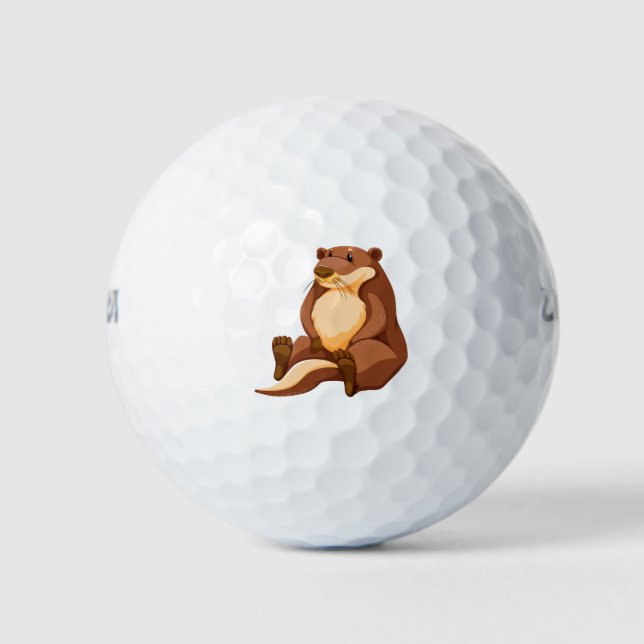 Niedlicher Otter Golfball (Vorderseite)
