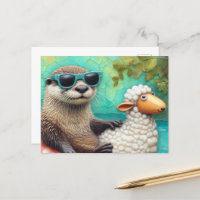 Niedlicher Otter in einer Floating Sheep Floatie a