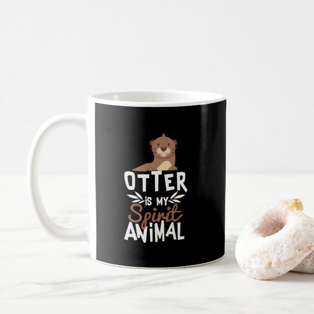 Niedlicher Otter ist mein Geist-Tierdruck Kaffeetasse (Mit Donut)