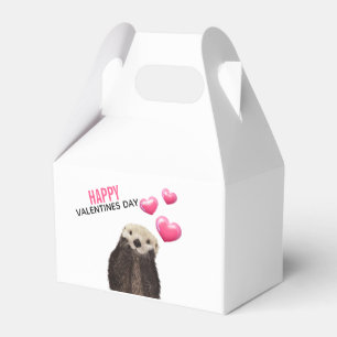 Niedlicher Otter mit HerzValentinstag Geschenkschachtel