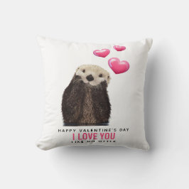 Niedlicher Otter mit HerzValentinstag Kissen