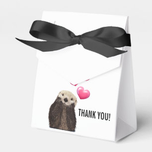 Niedlicher Otter mit rosa Liebe-Herzen danken Geschenkschachtel
