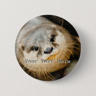 Niedlicher Otter, Tierporträt, Natur-Fotografie Button