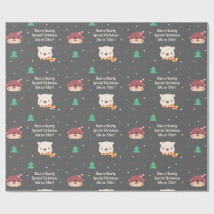 Niedlicher Otter-und polarer Bärn-Weihnachtsmuste Geschenkpapier