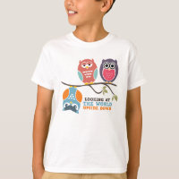 Niedlicher Owl Cartoon Kid T - Shirt Blick auf Wel