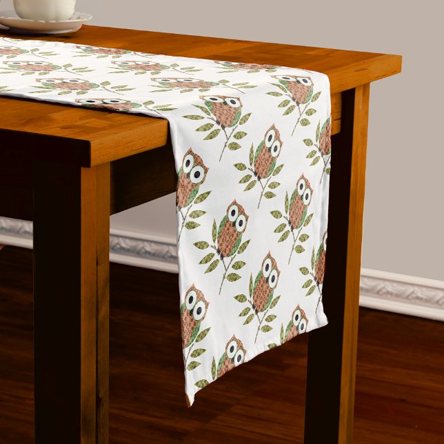 Niedlicher Owl Table Runner Kurzer Tischläufer (Von Creator hochgeladen)
