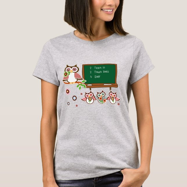 Niedlicher Owls Design T - Shirt für Lehrer (Vorderseite)