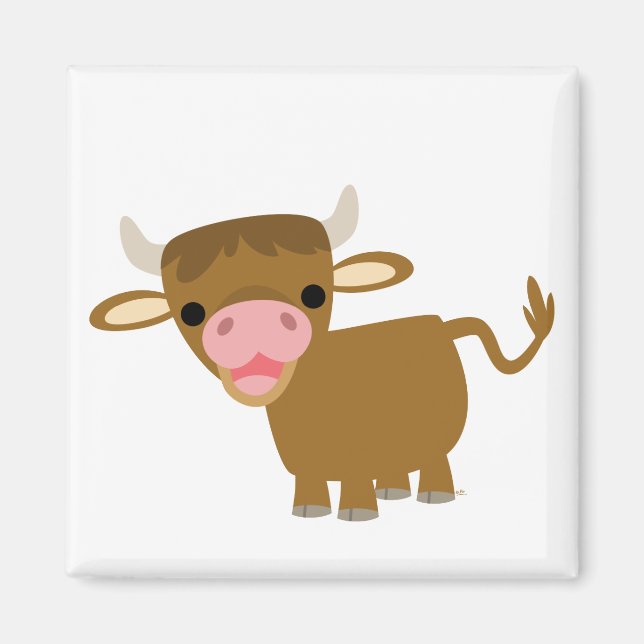 Niedlicher Ox-Cartoon-Magnet Magnet (Vorne)