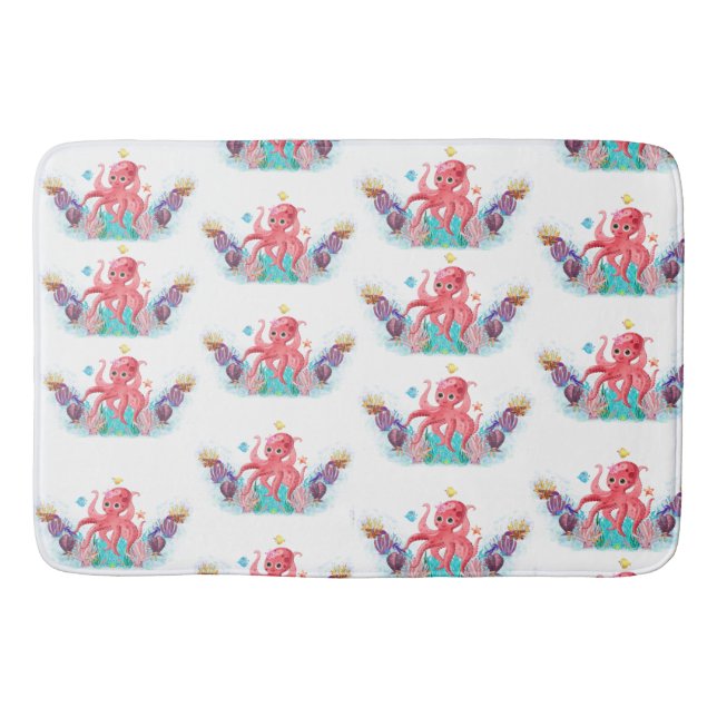 Niedlicher Ozean Octopus bunt Badematte (Vorderseite)