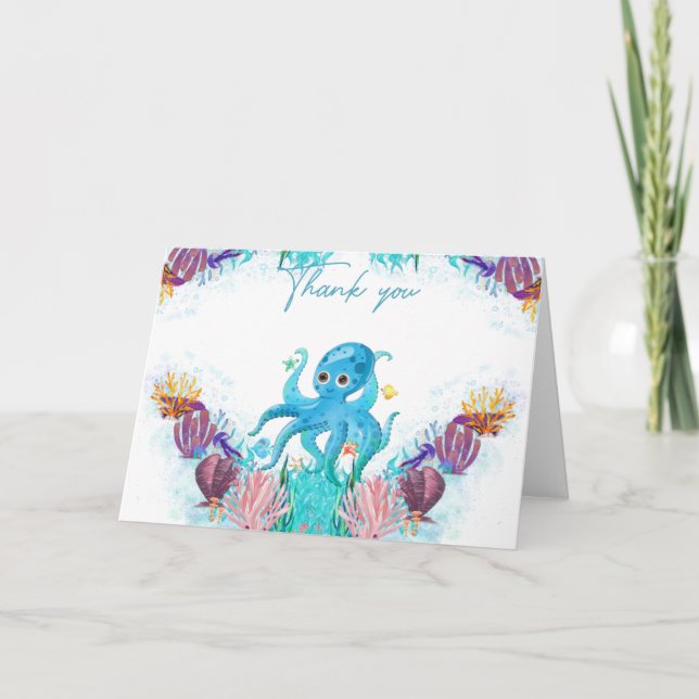 Niedlicher Ozeanbaby Octopus bunt Danke C (Vorderseite)