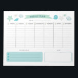 Niedlicher Ozeanwochenplan Notepad Notizblock<br><div class="desc">Dieser wöchentliche Planer hat von Montag bis Freitag Platz,  um Ihre Trados zu schreiben,  und einen Ort,  um Ihre wöchentlichen Tore und Notizen aufzuschreiben. Es zeichnet sich durch ein niedliches Design zum Thema Ozean aus. Sie können dies auch als Shopping-Liste oder für die Schule benutzen!</div>