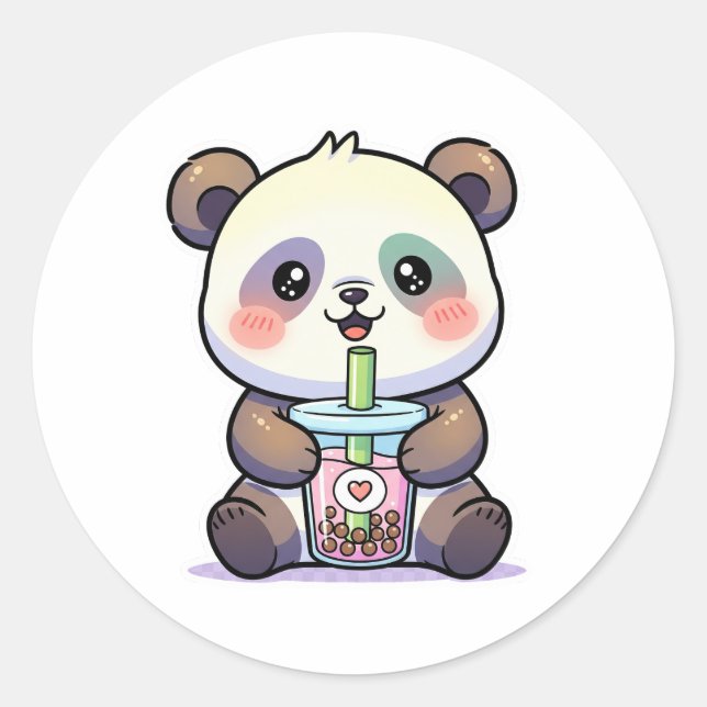 niedlicher Panda-Aufkleber Runder Aufkleber (Vorderseite)