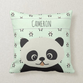 Niedlicher Panda-Baby-Bär Grün Personalisiert Kissen