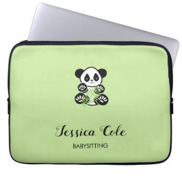 Niedlicher Panda-Bär blassgrün Laptopschutzhülle