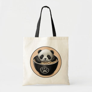 Niedlicher Panda-Bär, der in einer Schüssel Ramen  Tragetasche
