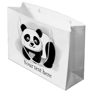niedlicher Panda-Bär fügt Text Große Geschenktasch Große Geschenktüte