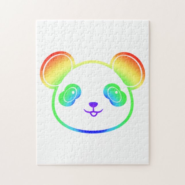 Niedlicher Panda-Bär in den Farben des Regenbogens (Vertikal)