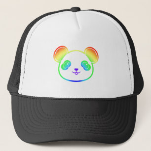 Niedlicher Panda-Bär in den Farben des Regenbogens Truckerkappe
