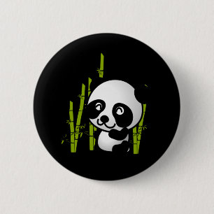 Niedlicher Panda-Bär in einem Bambushain. Button