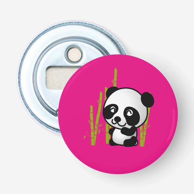 Niedlicher Panda-Bär in einem Bambushain. Flaschenöffner (Vorderseite)