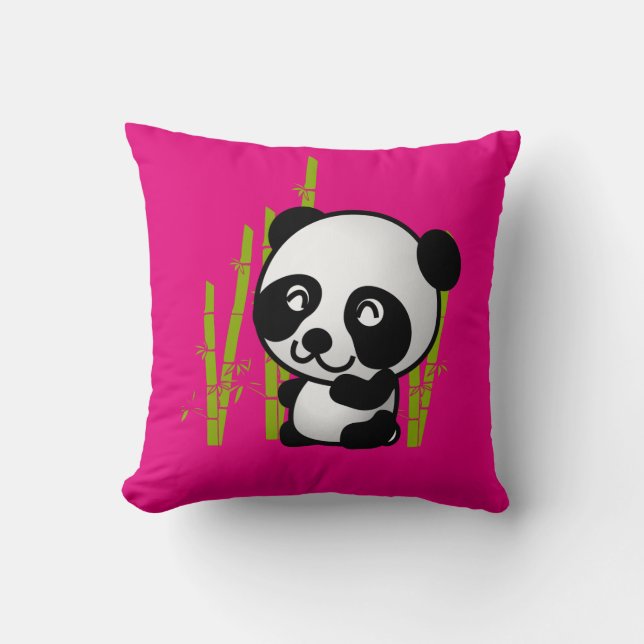 Niedlicher Panda-Bär in einem Bambushain. Kissen (Vorderseite)