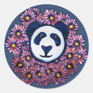 Niedlicher Panda Bär Kunstwerk Spaß Pandas Bears Runder Aufkleber