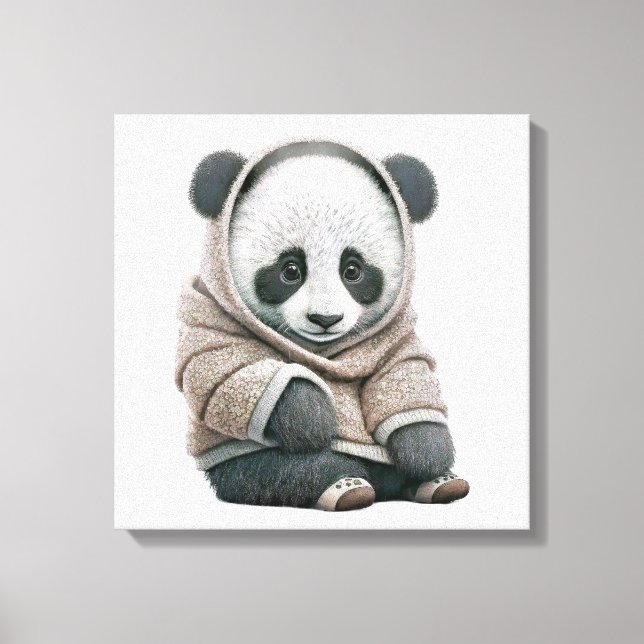 Niedlicher Panda-Bär Leinwanddruck (Vorderseite)