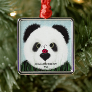Niedlicher Panda-Bär-Metallschmuck Ornament Aus Metall
