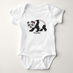 Niedlicher Panda-Bär mit Blume Cartoon Baby Strampler