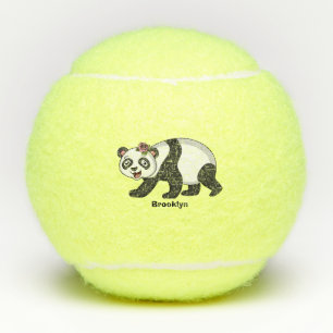 Niedlicher Panda-Bär mit Blume Cartoon Tennisbälle