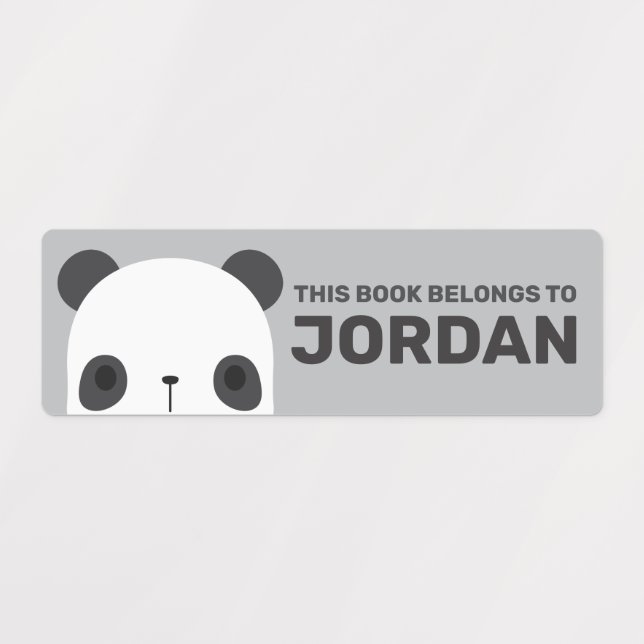 Niedlicher Panda-Bär mit Personalisiertem Namen Etiketten (Design 1)
