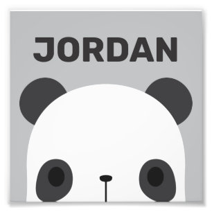 Niedlicher Panda-Bär mit Personalisiertem Namen Fotodruck