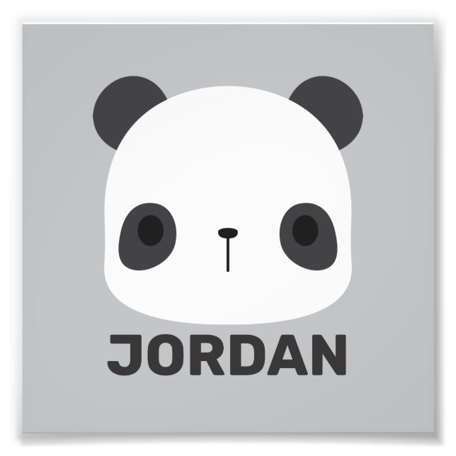 Niedlicher Panda-Bär mit Personalisiertem Namen Fotodruck (Vorne)