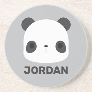 Niedlicher Panda-Bär mit Personalisiertem Namen Getränkeuntersetzer