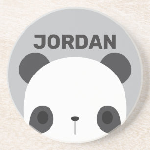 Niedlicher Panda-Bär mit Personalisiertem Namen Getränkeuntersetzer