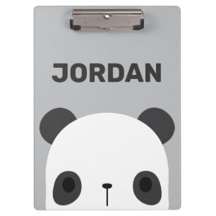 Niedlicher Panda-Bär mit Personalisiertem Namen Klemmbrett