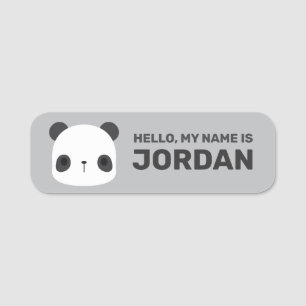 Niedlicher Panda-Bär mit Personalisiertem Namen Namensschild