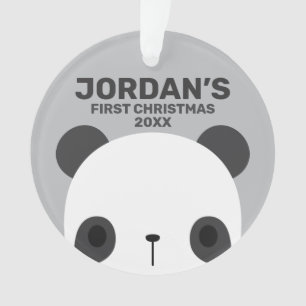 Niedlicher Panda-Bär mit Personalisiertem Namen Ornament