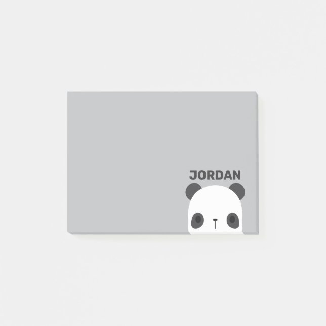 Niedlicher Panda-Bär mit Personalisiertem Namen Post-it Klebezettel (Vorderseite)