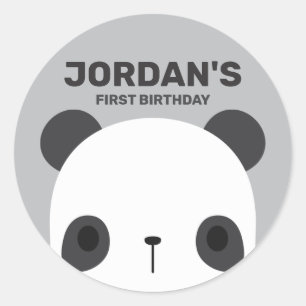 Niedlicher Panda-Bär mit Personalisiertem Namen Runder Aufkleber