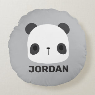 Niedlicher Panda-Bär mit Personalisiertem Namen Rundes Kissen