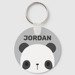 Niedlicher Panda-Bär mit Personalisiertem Namen Schlüsselanhänger