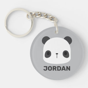 Niedlicher Panda-Bär mit Personalisiertem Namen Schlüsselanhänger