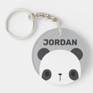 Niedlicher Panda-Bär mit Personalisiertem Namen Schlüsselanhänger