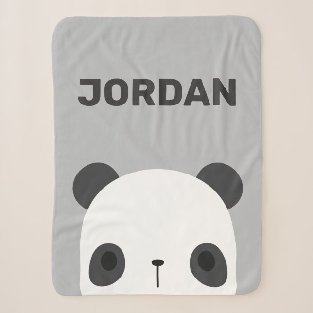 Niedlicher Panda-Bär mit Personalisiertem Namen Sherpadecke (Vorderseite)