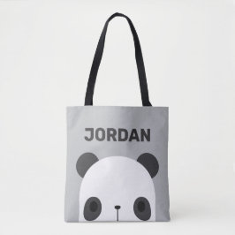Niedlicher Panda-Bär mit Personalisiertem Namen Tasche
