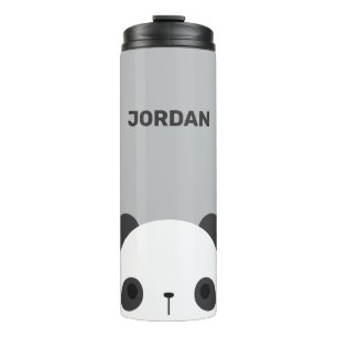 Niedlicher Panda-Bär mit Personalisiertem Namen Thermosbecher