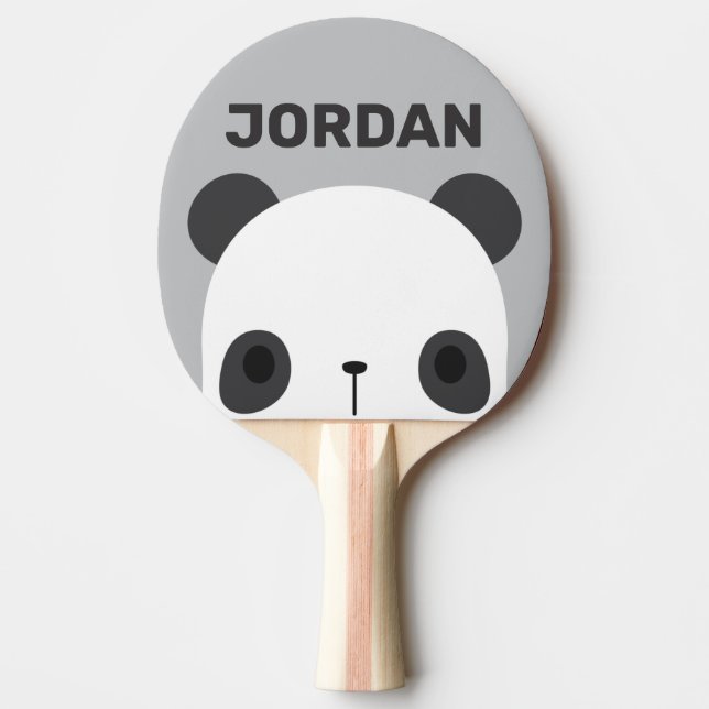 Niedlicher Panda-Bär mit Personalisiertem Namen Tischtennis Schläger (Vorderseite)