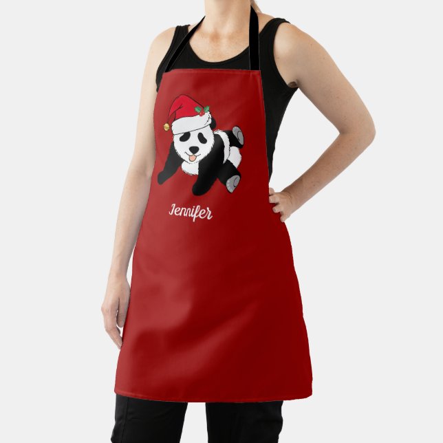Niedlicher Panda Bär Personalisiert Red Schürze (InSitu)