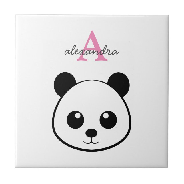 Niedlicher Panda Bär Personalisierte Keramik Tile  Fliese (Vorderseite)